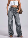 Cross Wide Leg Jeans with Pockets