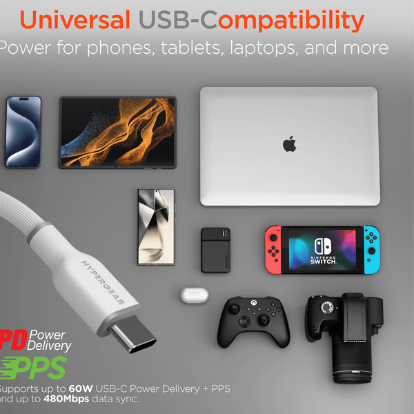 HyperGear Flexi PRO USB-C to USB-C Cable 10ft