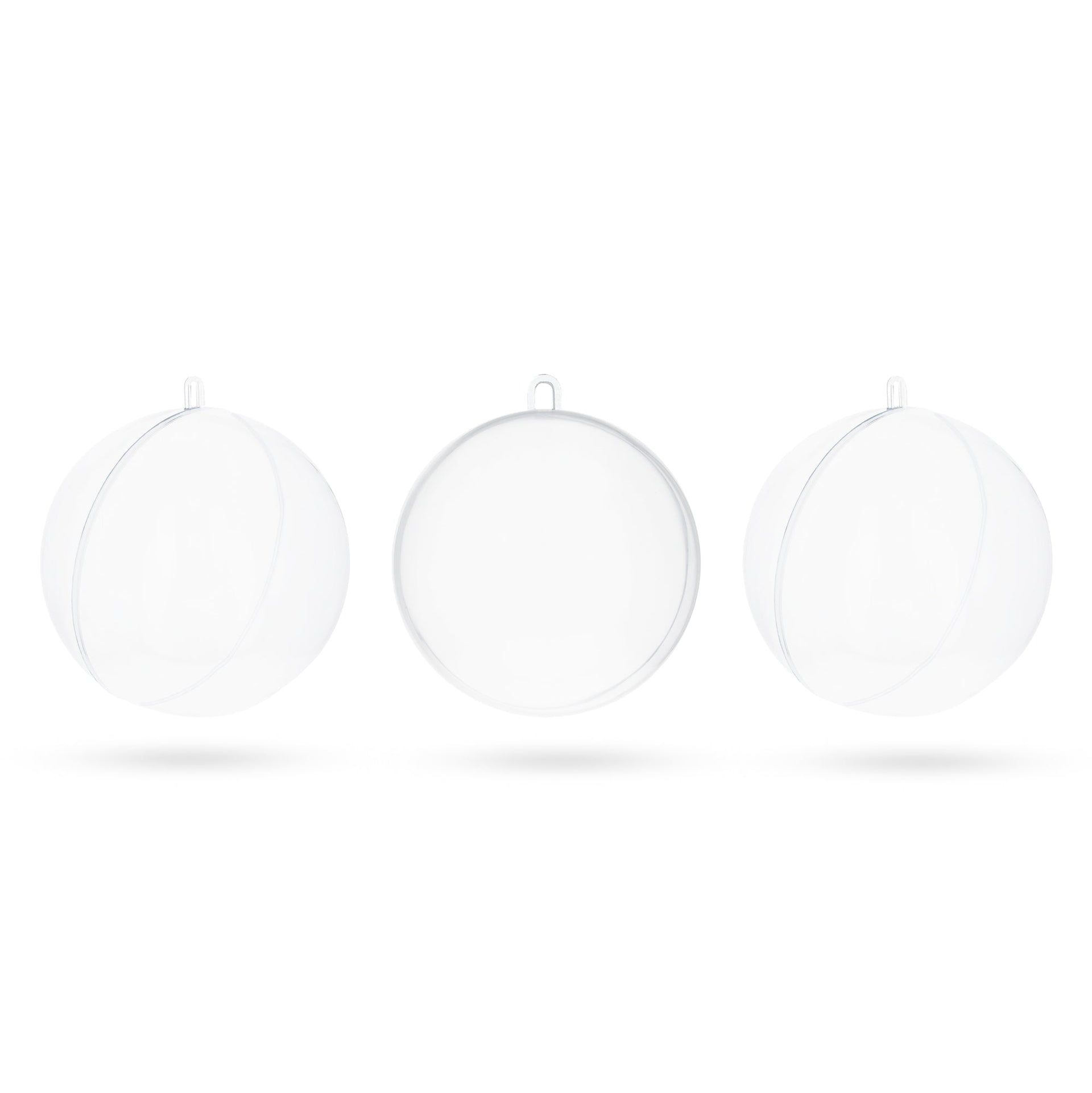 2.36-Inch Clear Plastic Fillable Christmas Ball Ornaments for DIY Crafts: Set of 3