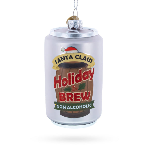 Holiday Beer Brew Can Glass Christmas Ornament