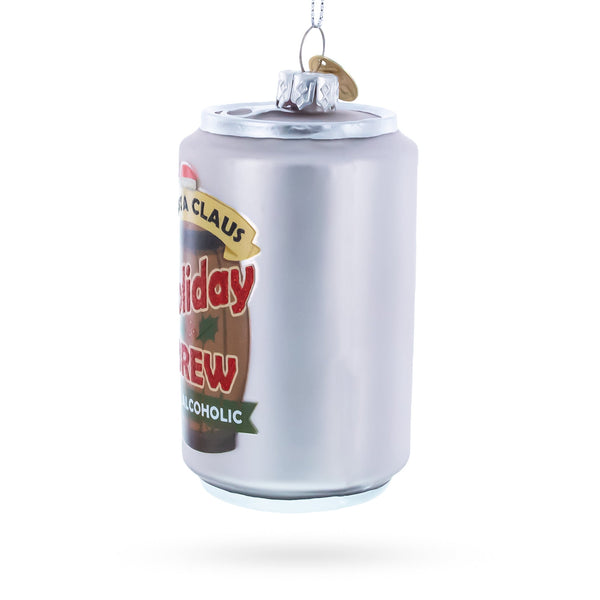 Holiday Beer Brew Can Glass Christmas Ornament