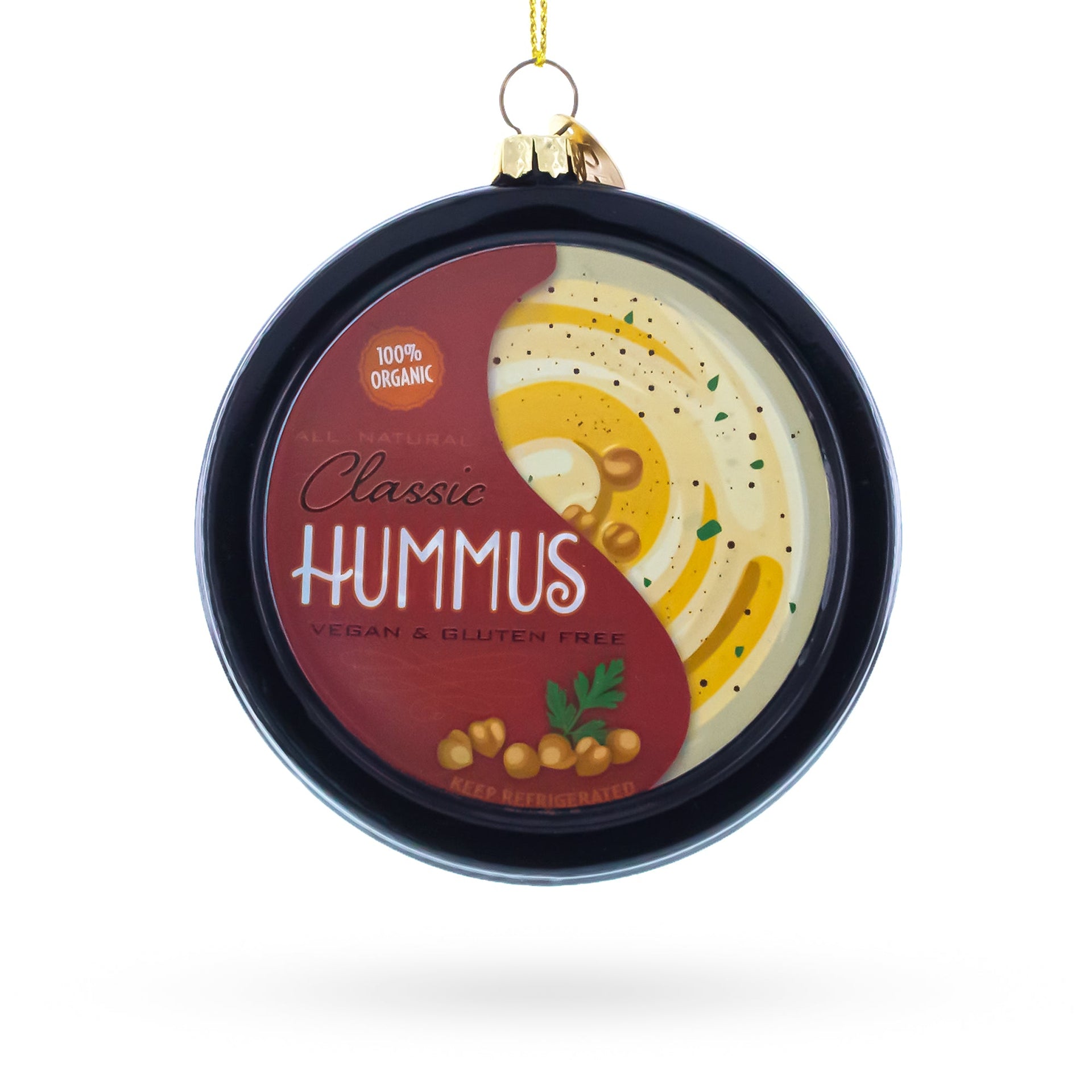 Hummus Glass Christmas Ornament