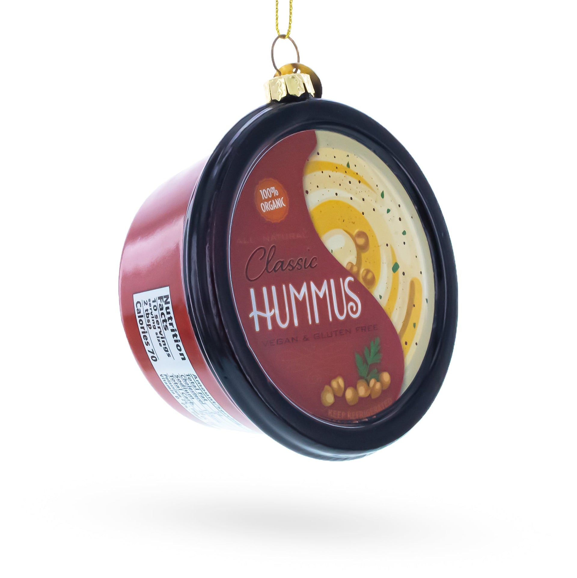Hummus Glass Christmas Ornament
