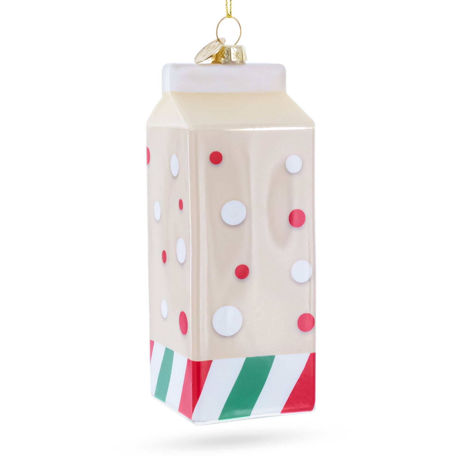 Holiday Eggnog Milk Carton Glass Christmas Ornament