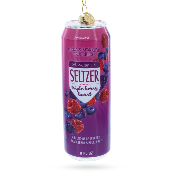 Hard Seltzer Can Glass Christmas Ornament