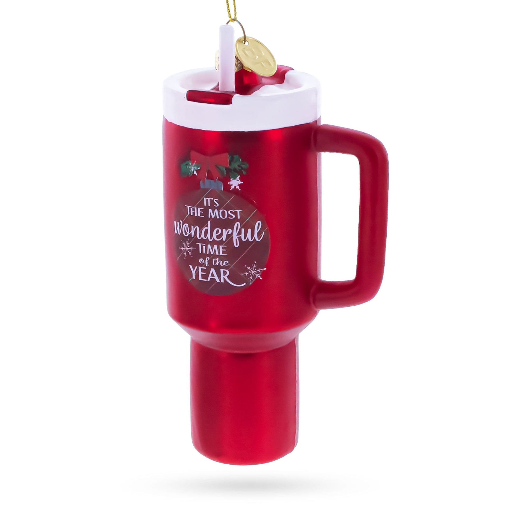Holiday Coffee Mug Tumbler Glass Christmas Ornament