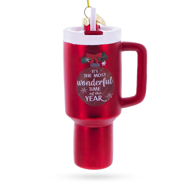 Holiday Coffee Mug Tumbler Glass Christmas Ornament