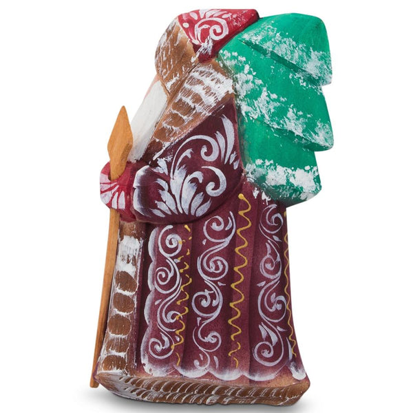 Hand Carved Wooden Santa Figurine 4.75 Inches