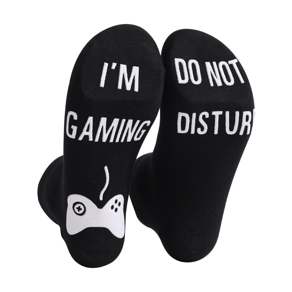 DO NOT DISTURB Short Socks Glue Letter Printing Socks Men's Mid-Tube Game Socks