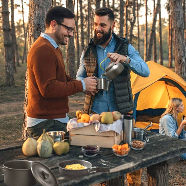 12Pcs Camping Cookware Set Camping Stove Aluminum Pot Pans Kit