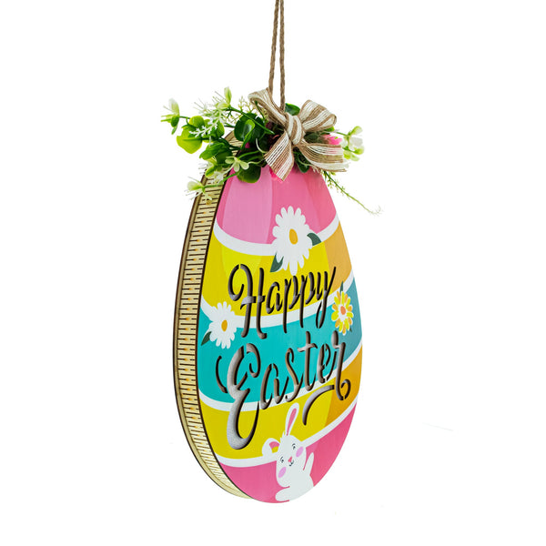 Illuminated LED Wooden Easter Egg Hanging Decor