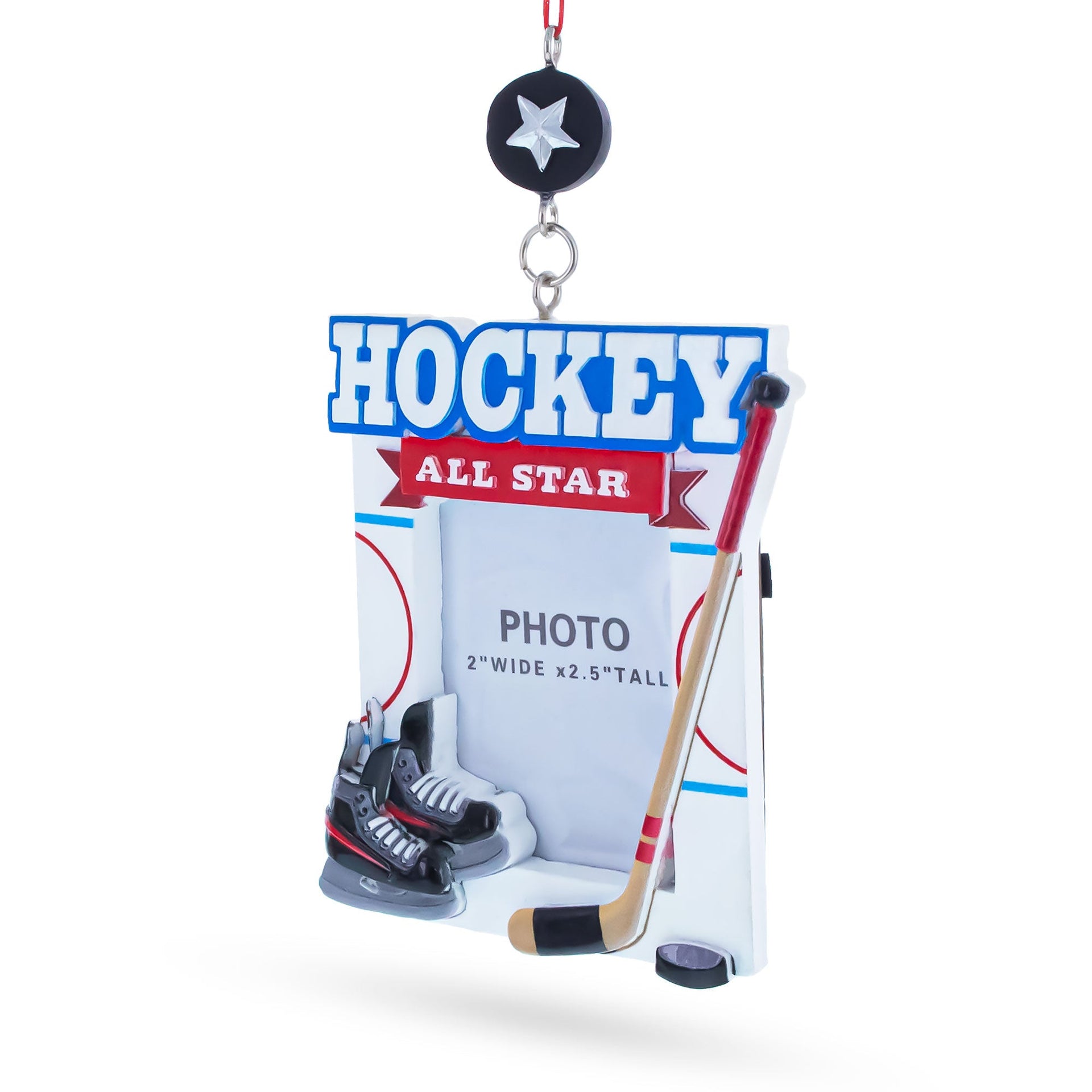 Hockey All Star Photo Frame Resin Christmas Ornament