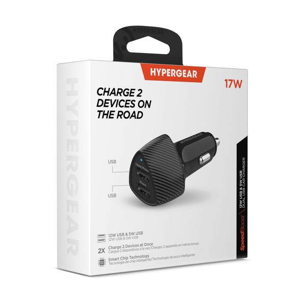 HyperGear SpeedBoost 12W USB + 5W USB Car Charger