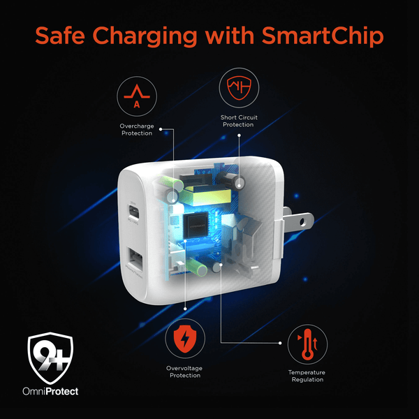 HyperGear SpeedBoost 25W USB-C PD + 12W USB Fast Wall Charger with PPS and 6ft MFi Lightning Cable