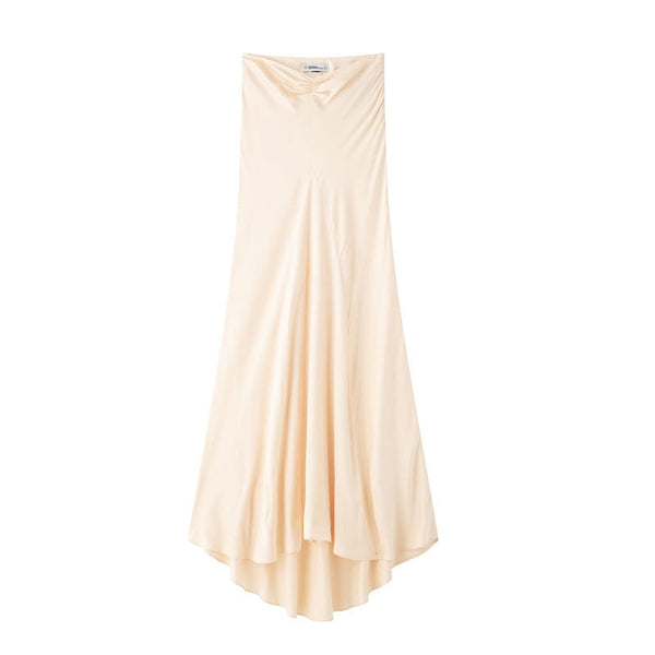 European and American style women's fashionable temperament casual shirt design pleated long skirt set