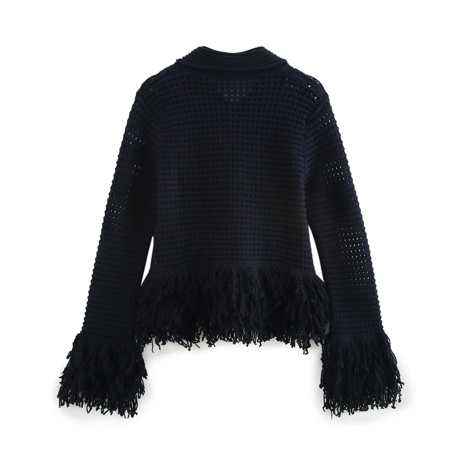 European and American women's fashion versatile tassel knit sweater+skirt set