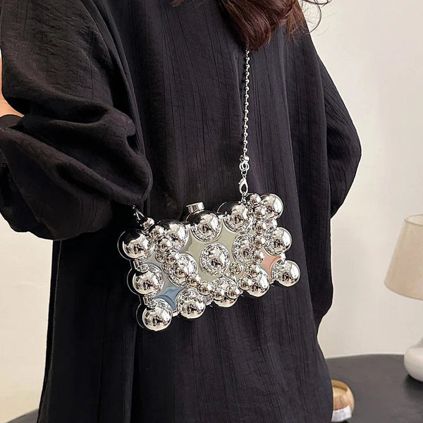 Fashionable mini lipstick bag trendy and versatile pearl chain crossbody bag