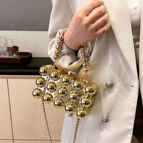 Fashionable mini lipstick bag trendy and versatile pearl chain crossbody bag