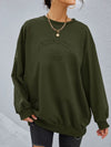 Fashionable round neck long sleeved letter solid color loose hoodie