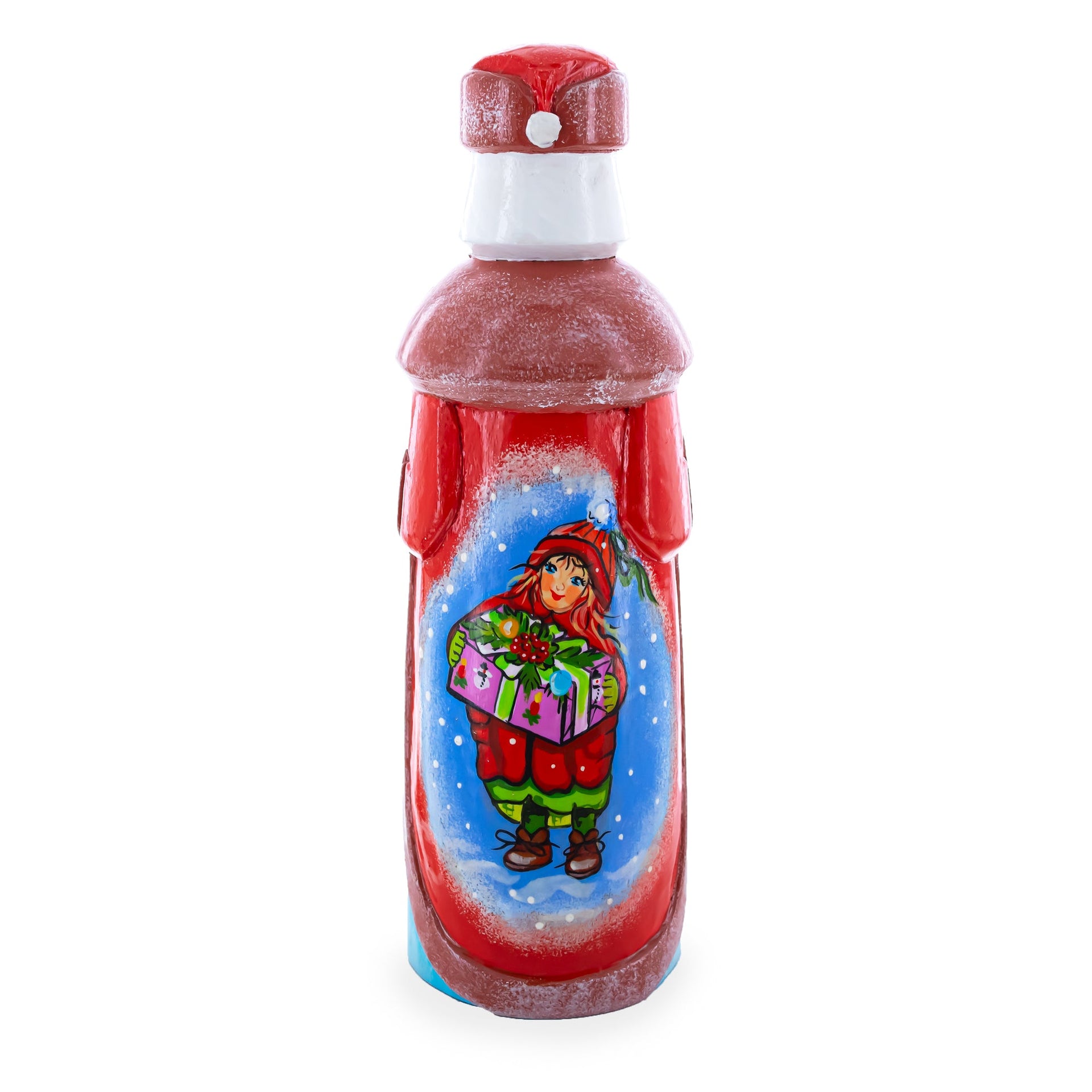 Hand Carved Ukrainian Santa Reading Wooden Figurine 7.25 Inches