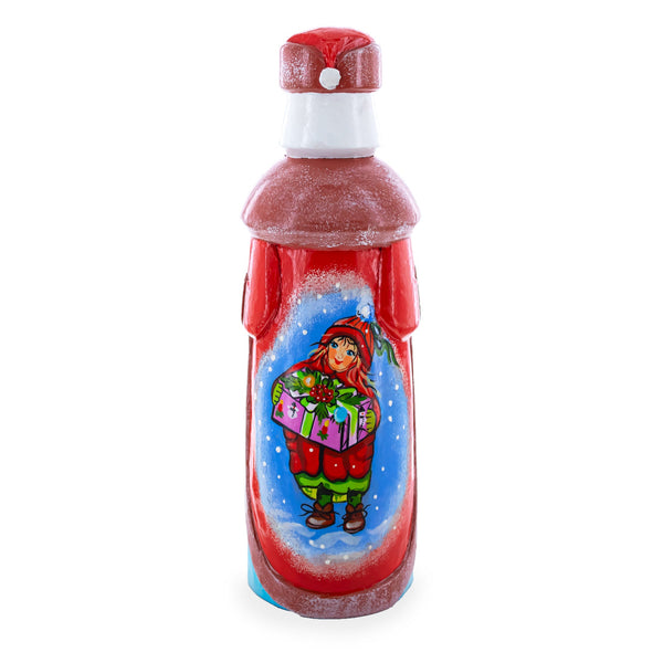 Hand Carved Ukrainian Santa Reading Wooden Figurine 7.25 Inches