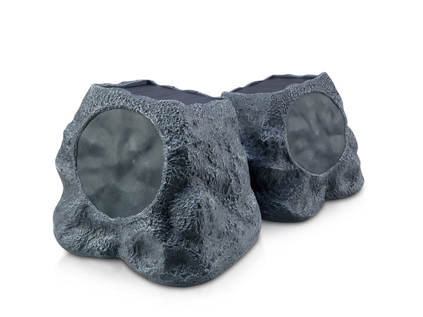 SoundPro 1-Pair Bluetooth Multi-Link Solar Rechargeable Wireless Rock Speakers