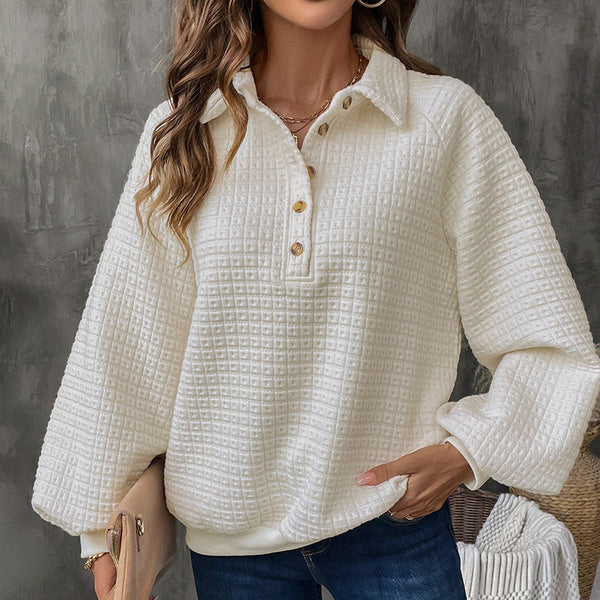 Half Button Long Sleeve Sweatshirt