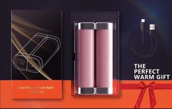 2 Packs Split-Magnetic Electric Reusable Handwarmer, 10000mAh & 360° Heating MAX 15 Hrs Warmth & 3 Levels Temp Portable USB Power Bank