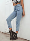 High Waist Straight Leg Jeans