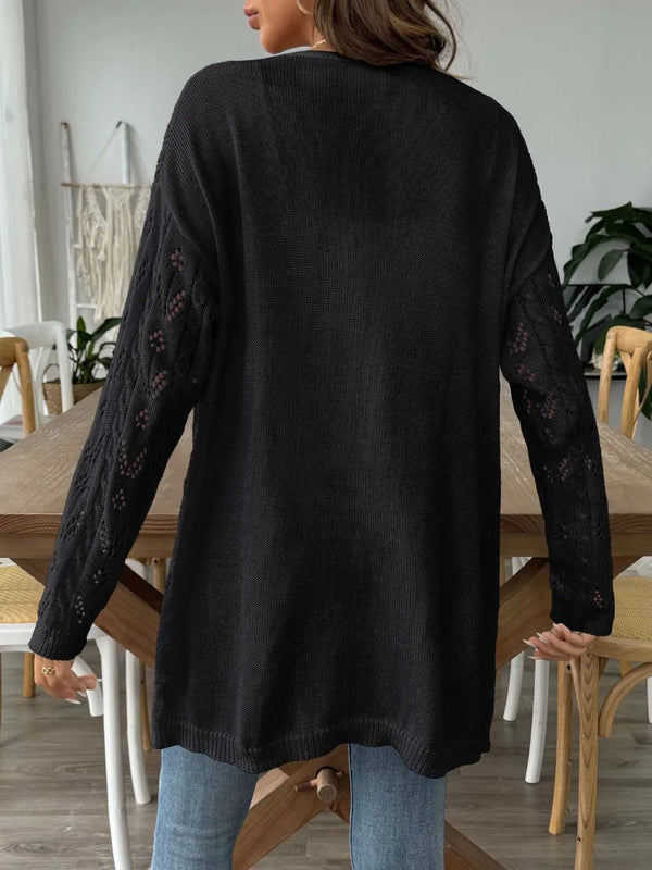 Hollow woven sweater without buttons air-conditioned sweater casual jacket