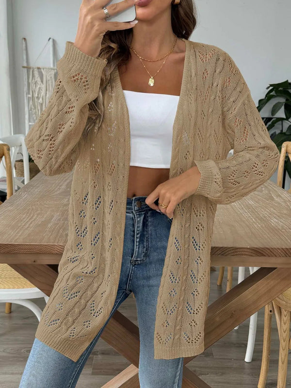 Hollow woven sweater without buttons air-conditioned sweater casual jacket