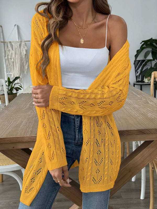 Hollow woven sweater without buttons air-conditioned sweater casual jacket