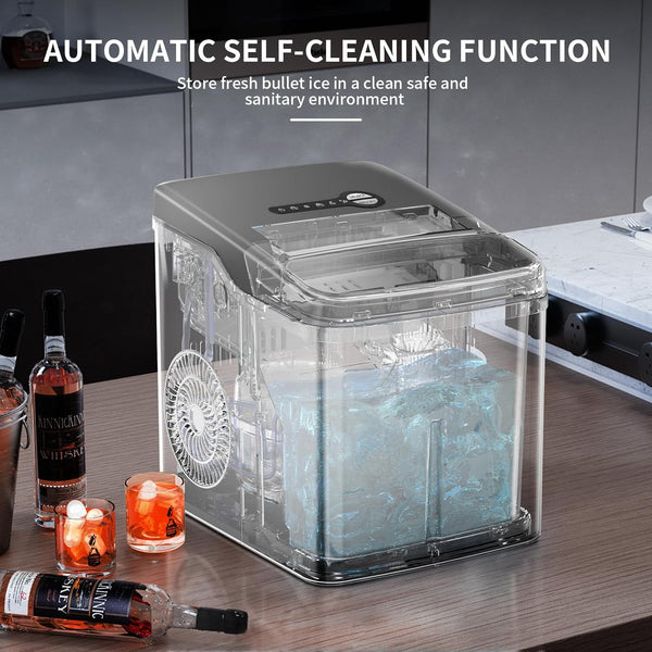 Ice Makers Countertop,26.5Lbs/24H,Self-Cleaning Portable Ice Maker Machine with HandleZ4701