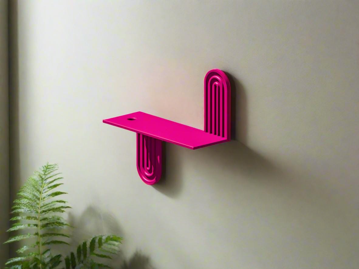 Modern Floating Wall Shelf, Unique Arch Oval Home Decor, 3D Printed Propagation or Reed Diffuser Shelf, Wall Shelf Catchall, Entryway Decor