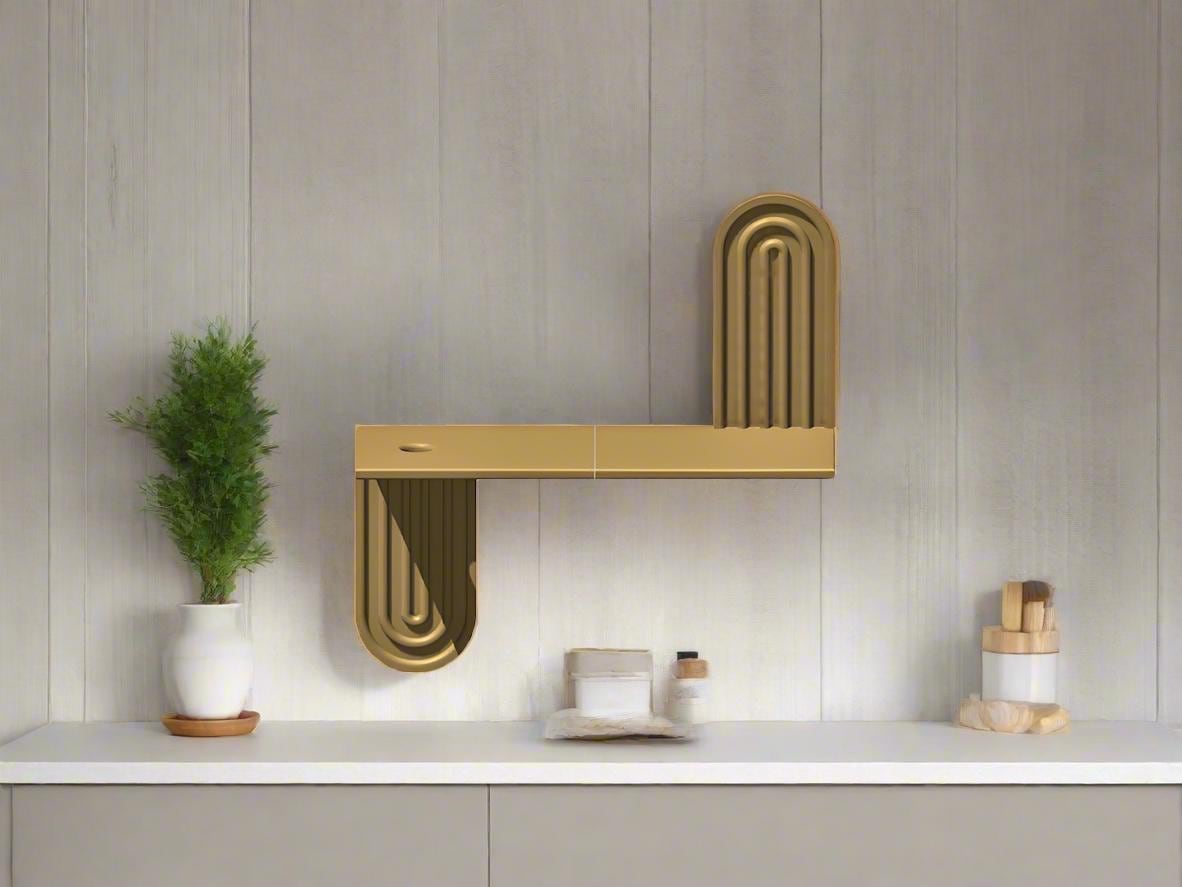 Modern Floating Wall Shelf, Unique Arch Oval Home Decor, 3D Printed Propagation or Reed Diffuser Shelf, Wall Shelf Catchall, Entryway Decor