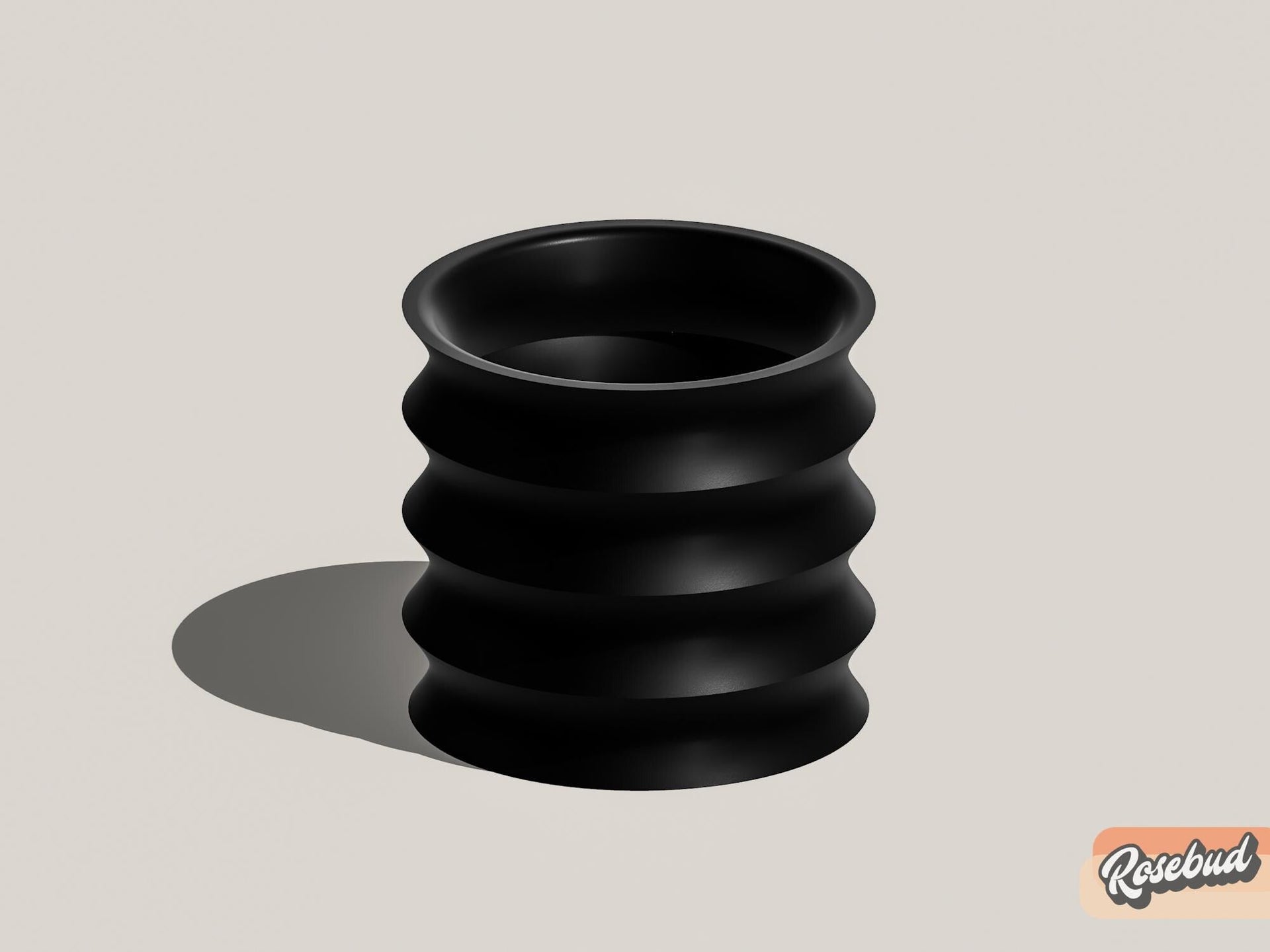 Rippled Plant Pot with Drainage – Modern Organic Indoor Planter with Saucer, 3D Printed Wavy Pot for Houseplants - BRIM