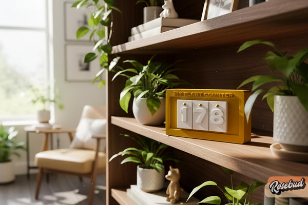 Plant Lover Gift, Plant Counter Sliding Display, Unique Houseplant Gift Idea, Garden Lover Gift, Modern Plant Decor, Plant Milestone Counter