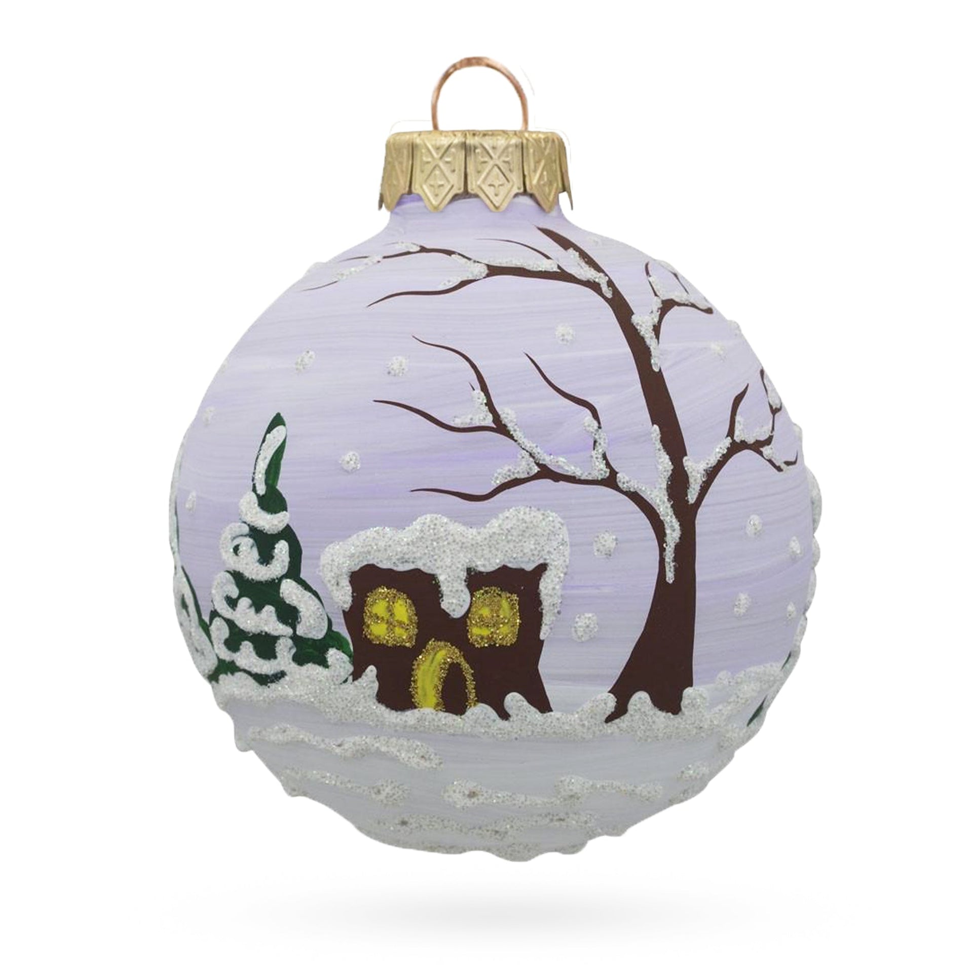 Hedgehog with Mittens Glass Ball Christmas Ornament 3.25 Inches