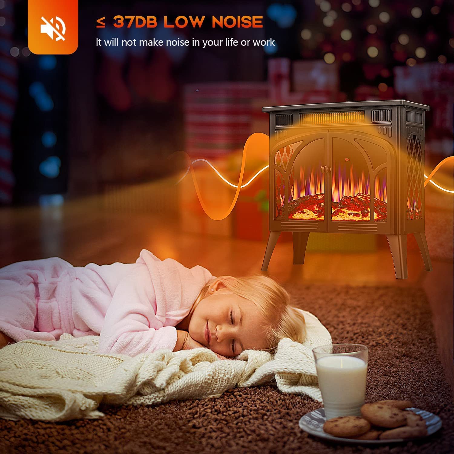 25 Inches 3D Infrared  Free Standing Electric Fireplace Stove S230B
