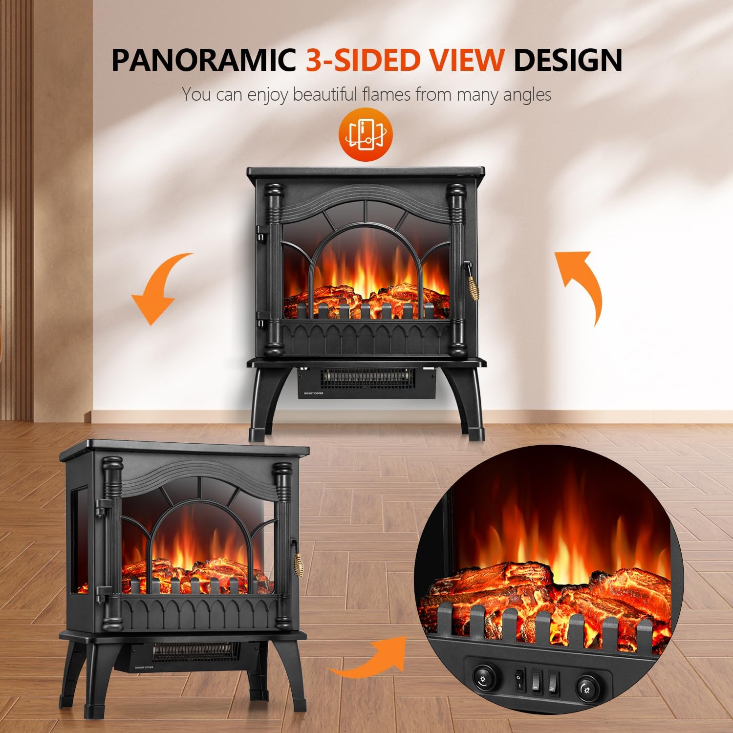 Electric Fireplace Heater, 20