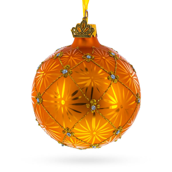 1897 Coronation Royal Gold Glass Christmas Ornament 3.25 Inches