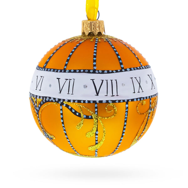 1899 Madonna Lily Clock Royal Glass Ball Christmas Ornament, 3.25 Inches