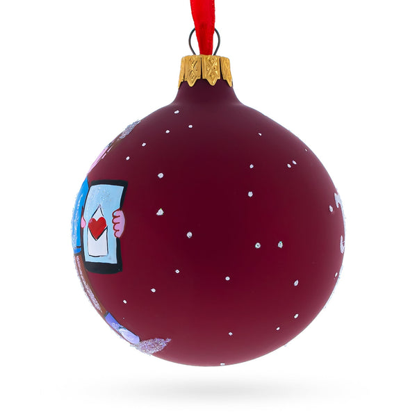 I Love my Phone Glass Ball Christmas Ornament 3.25 Inches