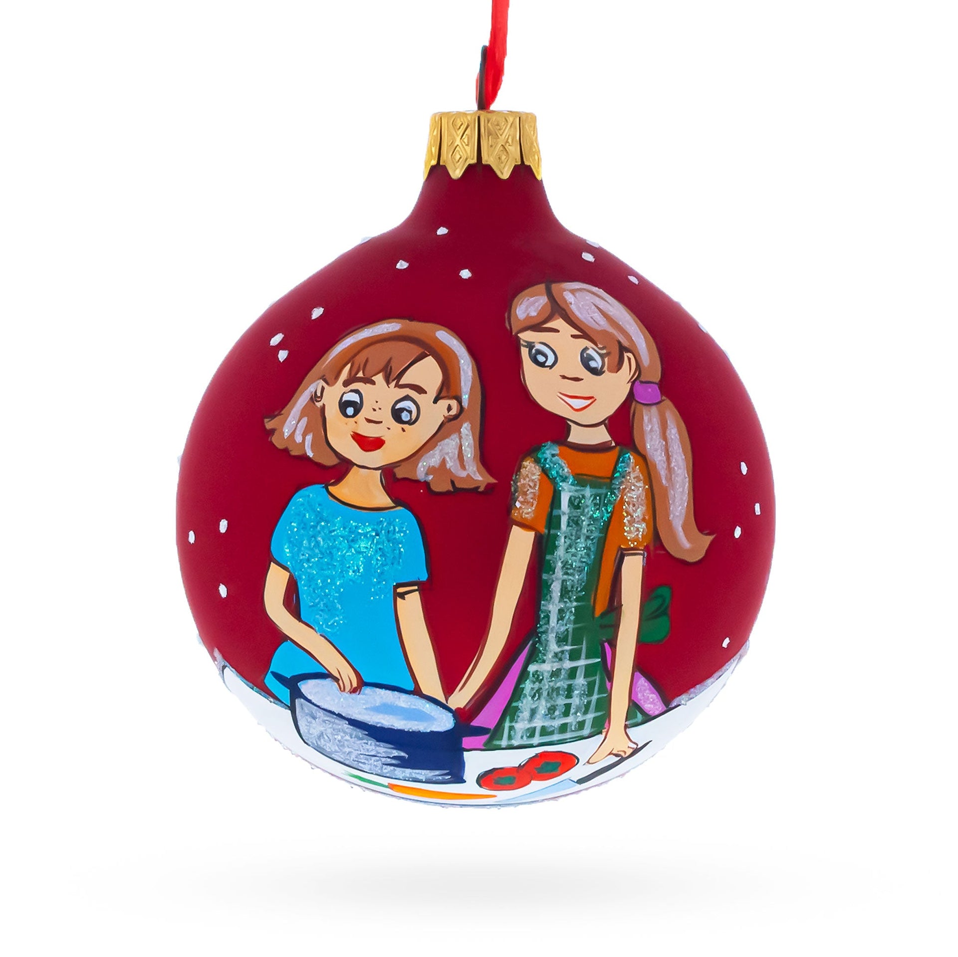 I Love Cooking Glass Ball Christmas Ornament 3.25 Inches