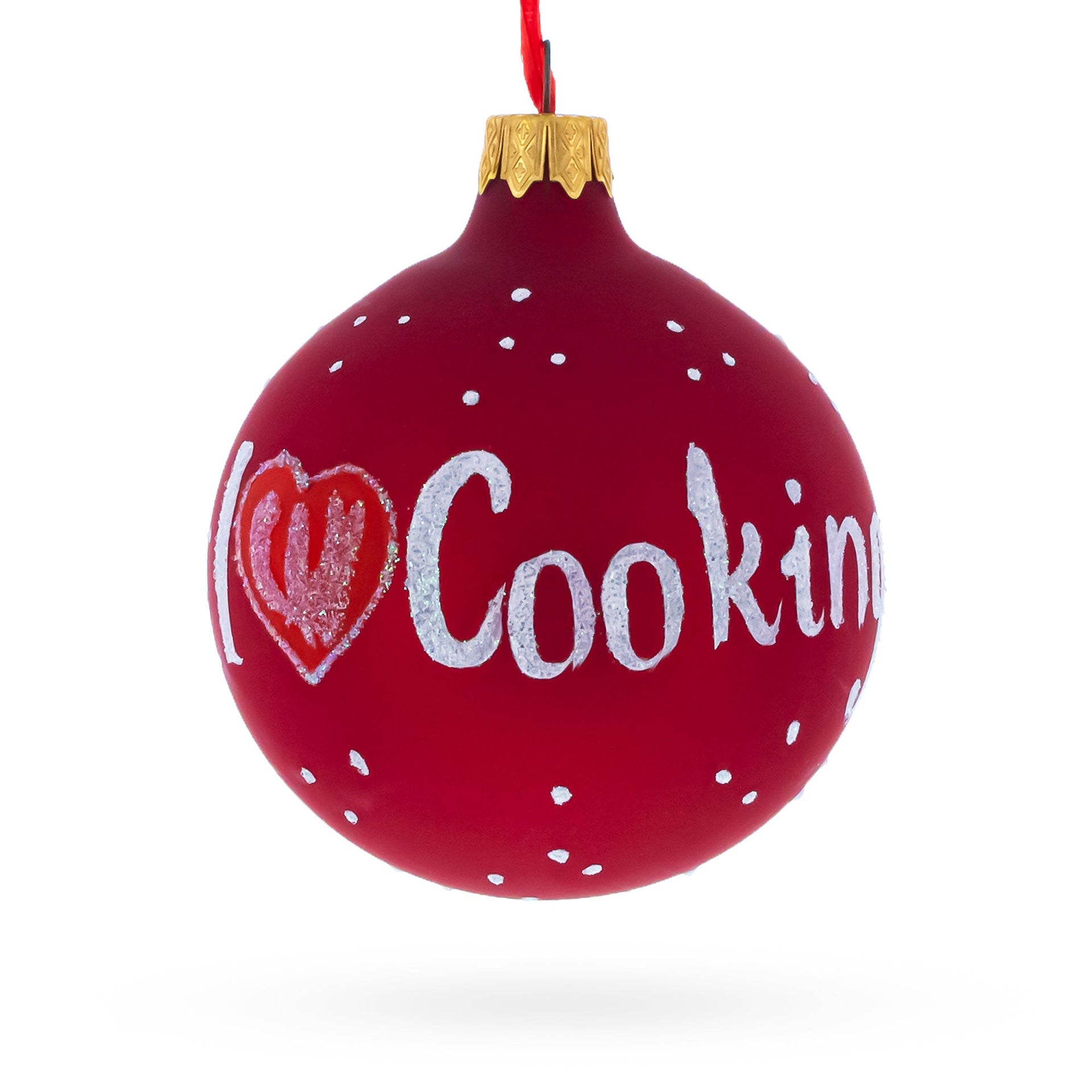 I Love Cooking Glass Ball Christmas Ornament 3.25 Inches