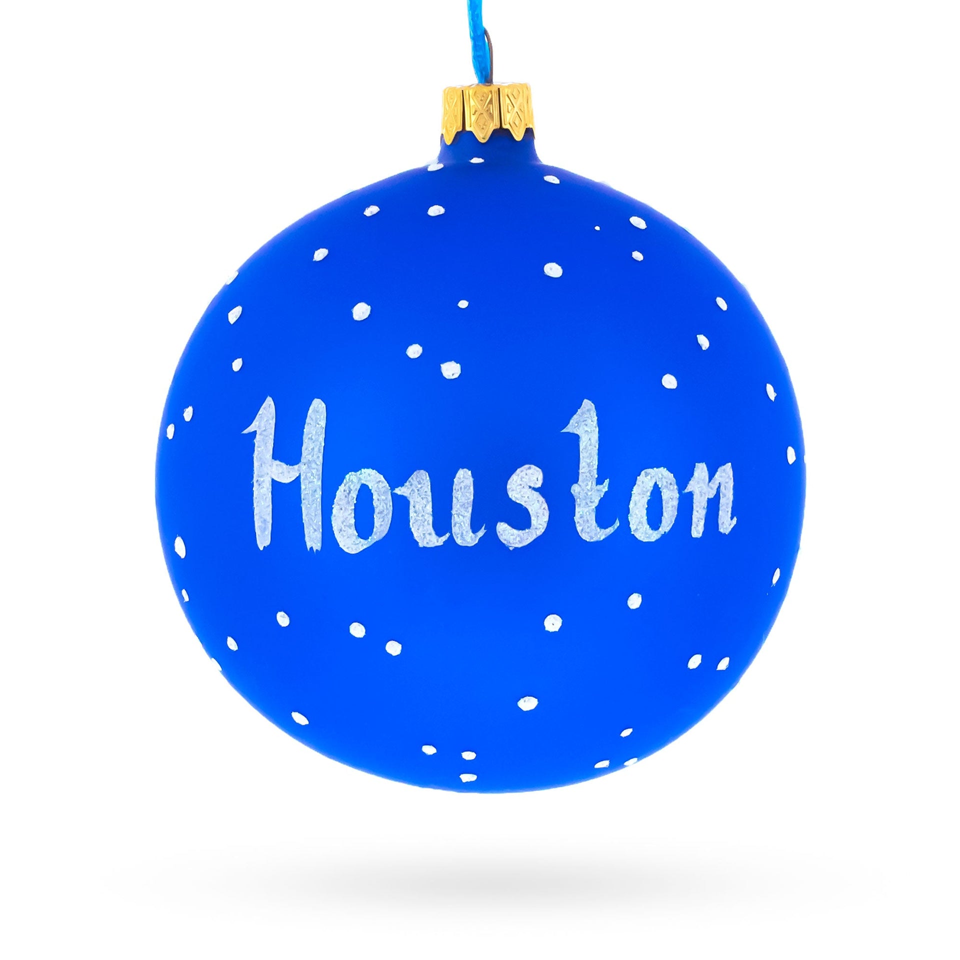 Houston, Texas Glass Ball Christmas Ornament 4 Inches