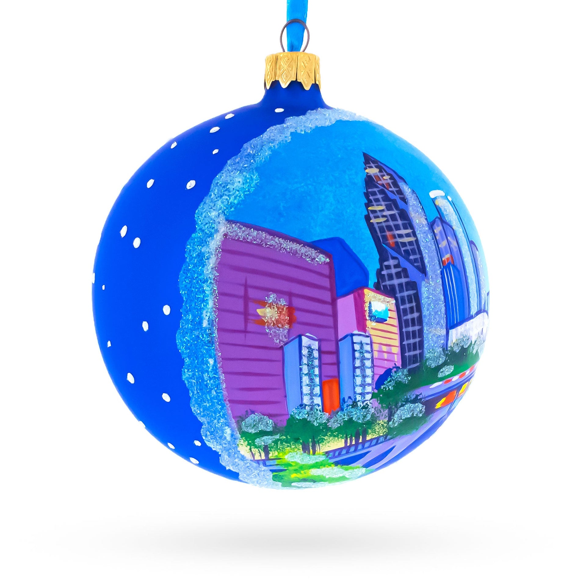 Houston, Texas Glass Ball Christmas Ornament 4 Inches