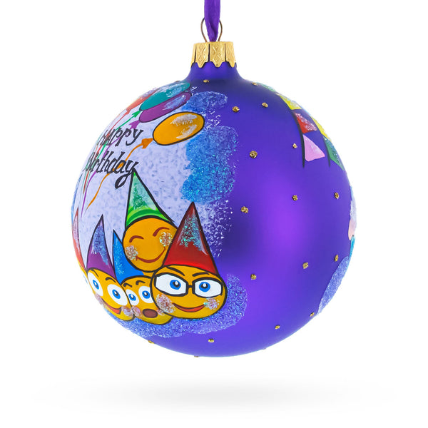 Happy Birthday Glass Ornament 4 Inches