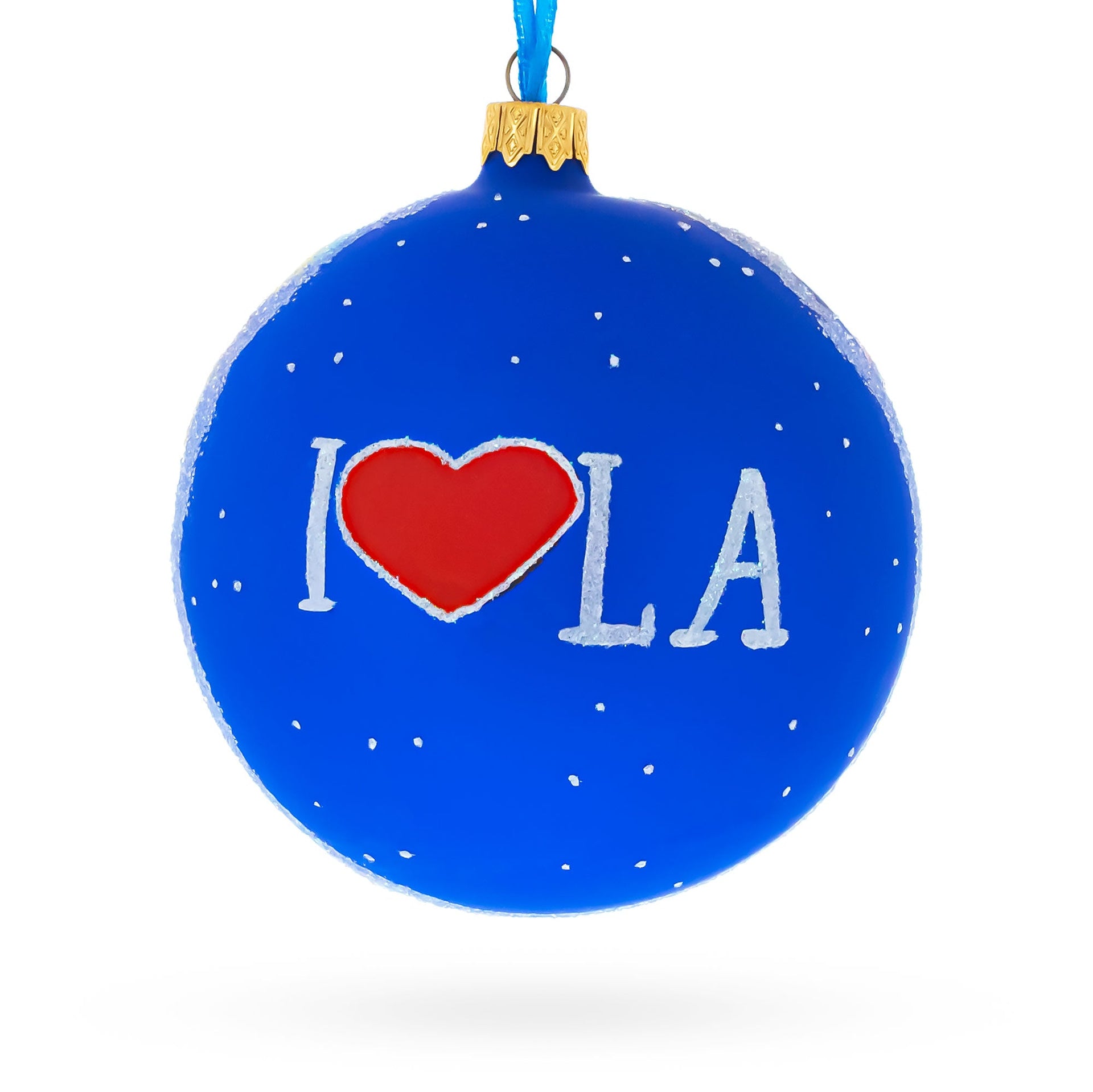 I Love Los Angeles, California Glass Ball Christmas Ornament 4 Inches