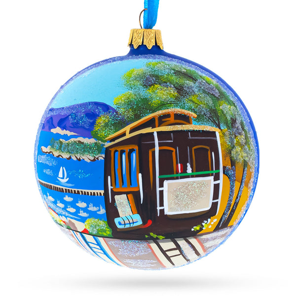 I Love San Francisco, California, USA Glass Ball Christmas Ornament 4 Inches